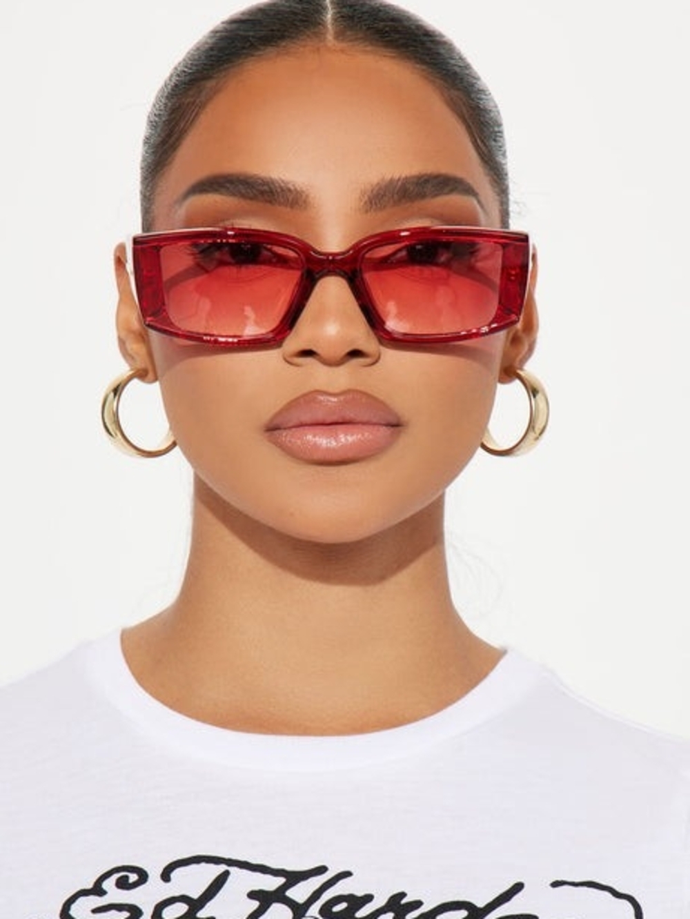 Red Rectangular Sunglasses